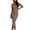Khaki, variant on Women's Long Sleeve Dress Fall Winter V Neck Slim Ribbed Knit Casual Bodycon Dresses Midi Pencil Dresses