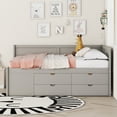 thumbnail image 2 of Bellemave Full Size Daybed with Storage Drawers and Shelves Space-saving Wooden Daybed Frame Full Storage Platform Bed Frame, No Box Spring Needed (Full, Gray), 2 of 11