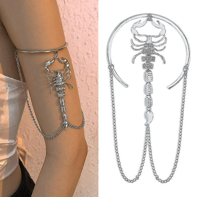 Brazaletes de brazo para mujer, pulsera Punk gótica Retro, brazalete de escorpión