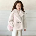 thumbnail image 7 of NAISIBABY Girls Faux Fur Coat, Classic Lapel Thermal Lined Double-Breasted Winter Fashion Warm Coat White 5T, 7 of 7