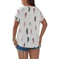 thumbnail image 3 of Gvmfive Womens Plus Size Short Sleeve Printed Round Neck Tops Blouse, 3 of 4