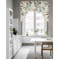 thumbnail image 4 of Green Brown Botanical Swag Valance for Windows 56'' x 36'', Farmhouse Eucalyptus Leaves Rustic Light Filtering Kitchen Curtains Valances for Bathroom/Living Room/Bedroom/Café, Rod Pocket Curtain, 4 of 6