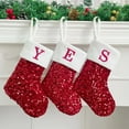 thumbnail image 3 of LCXmlly Embroidered Christmas Stockings Hand Knitted Christmas Stocking Embroidered Letters, Unique Shiny Design, Large Size for Festival Decoration, 3 of 8