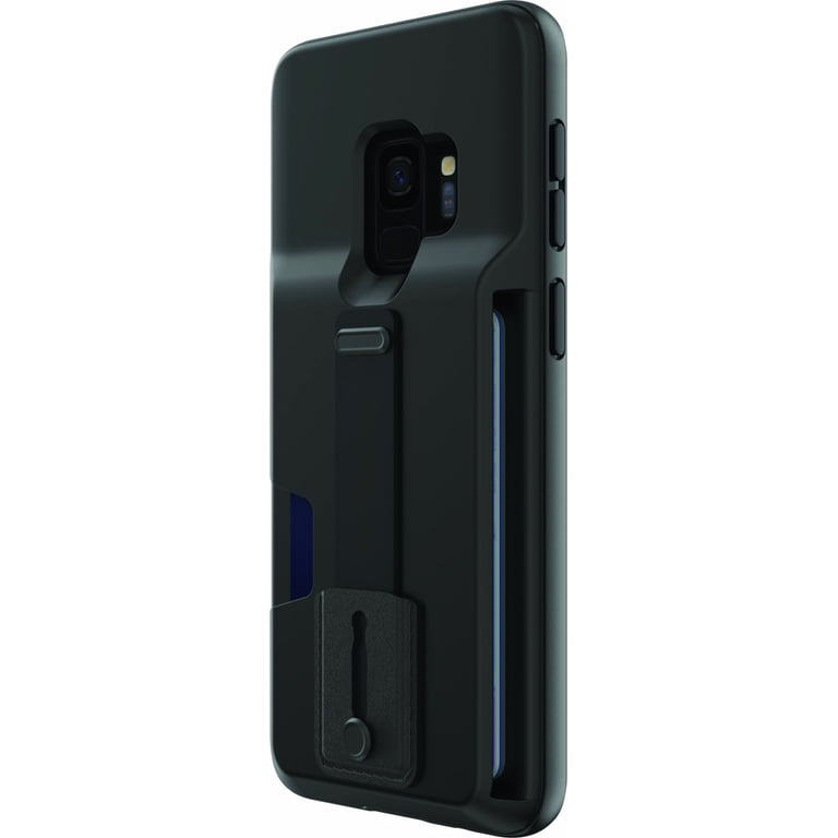 Blackweb Card Pocket Case with Holding Strap and Kickstand for Samsung Galaxy 9 Black Walmart