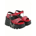 thumbnail image 6 of Slope Heel Thick Bottom Sandals for Women: Punk Fashion, Gothic Style Cross Chain Detail Platform Comfortable Casual Shoes, 6 of 7