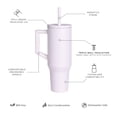 thumbnail image 3 of Elemental Commuter 40 oz Tumbler with Handle and Straw Lid | Travel Coffee Mug Spill Resistant | Insulated Cup Stainless Steel Tumblers for Water, Smoothies, Milkshake and More | White, 3 of 7