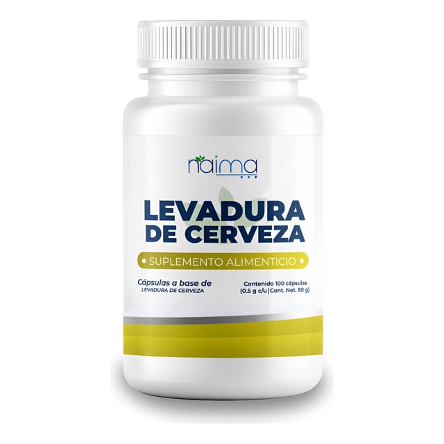Levadura De Cerveza 500mg - 100 Cápsulas Por Frasco Sin Sabor