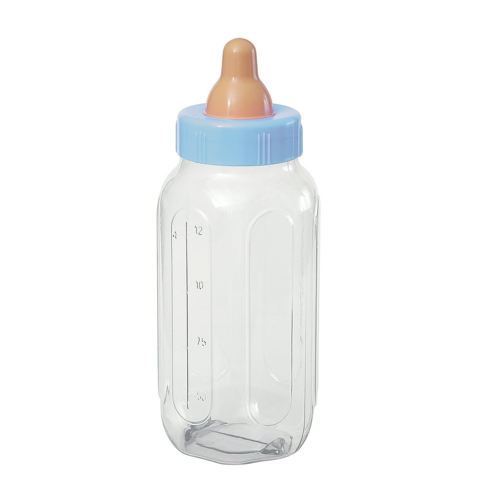 Blue Plastic Baby Bottle Bank, 11in