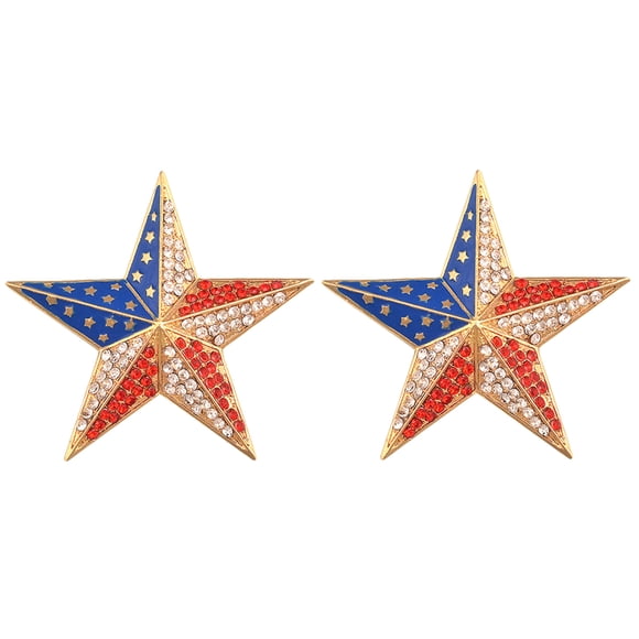 2 piezas broches de bandera americana moda estrella solapas pines insignias decoraciones de vestuario