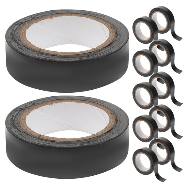 12 rollos de cinta aislante para envolver cables, ideal para mejoras del hogar (10 metros/rollo)