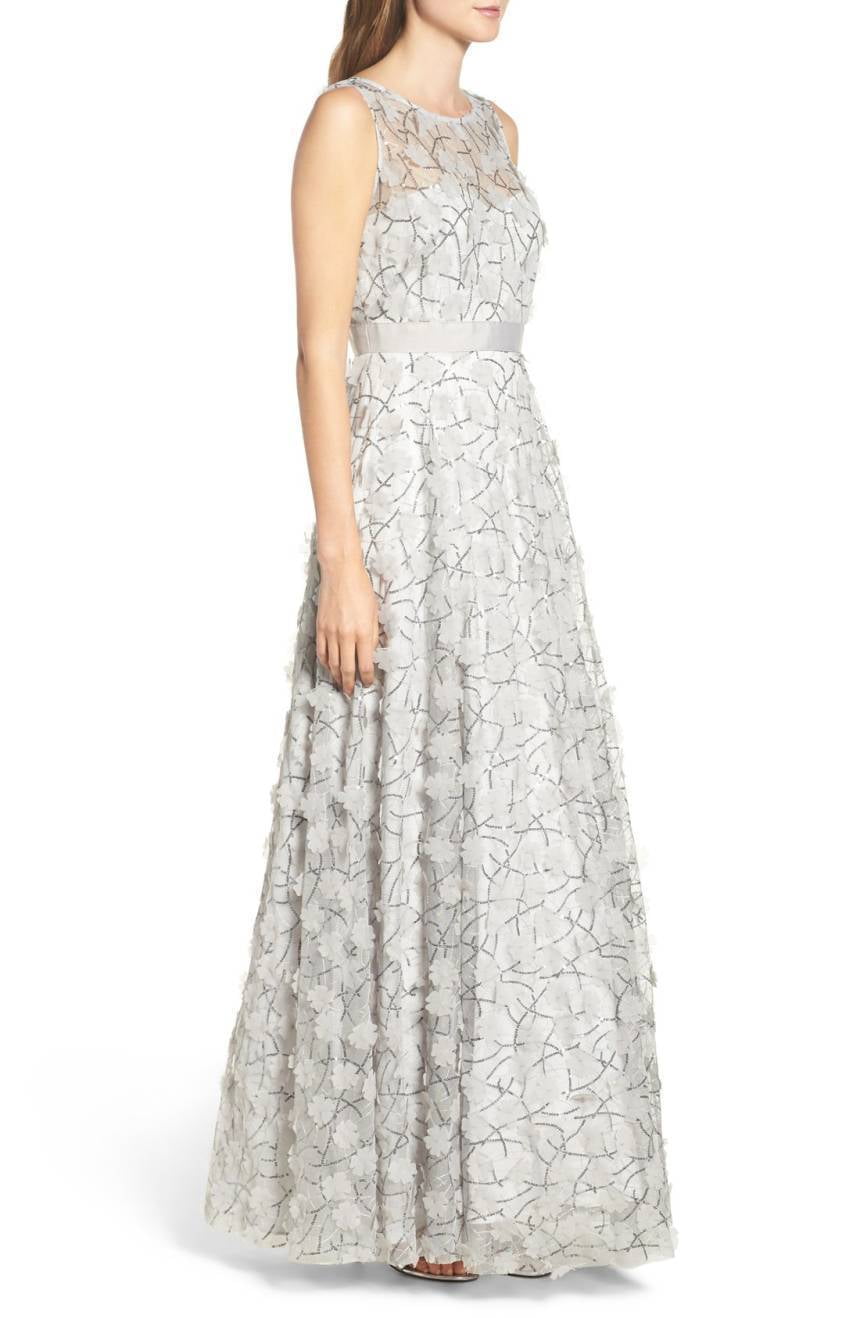 eliza j embellished floral ball gown