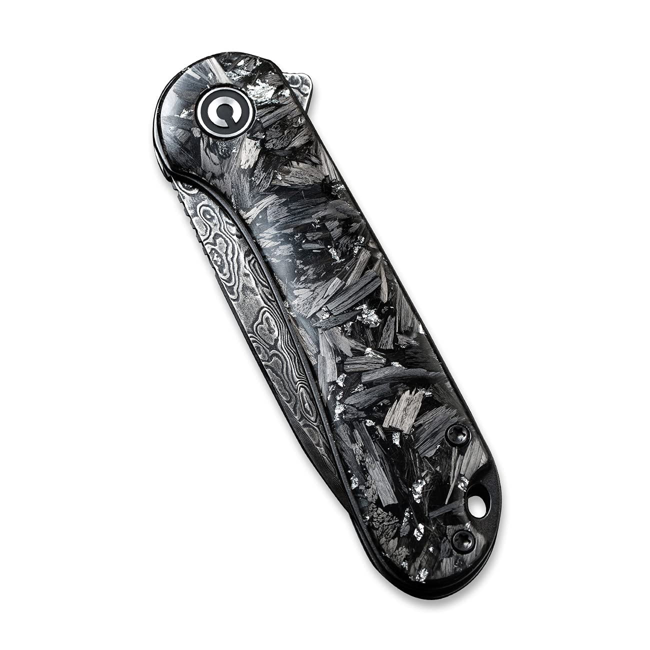 CIVIVI Elementum Folding Pocket Knife for Men, 2.96" Damascus Blade Folder with Low Profile Pocket Clip C907C-DS2
