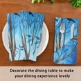 thumbnail image 5 of Iauyy Satin Napkins Set of 4- Trees- Blue DIY Printing Decoration Cloth Napkin- Easy Care for Home/Party, 5 of 8