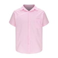 thumbnail image 5 of Mens Stripe Shirts with Pocket Short Sleeve T-Shirts Button-Down Collared Lightweight Casual Lapel Going-Out Beach Tees Tops, 5 of 6