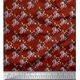 thumbnail image 1 of Soimoi Red Cotton Poplin Fabric Oak Leave & Berries Fruits Print Fabric by the Yard 42 Inch Wide, 1 of 3