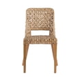 thumbnail image 2 of 21 Inch Dining Side Chair, Woven Rattan Backrest, Wood Frame, Natural Brown- Saltoro Sherpi, 2 of 5