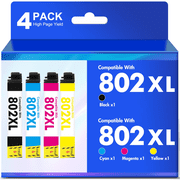 802XL Ink Cartridge Compatible for Epson 802 T802 T802XL for Epson WF-4740 WF-4730 WF-4734 EC-4020 Printer Pack of 4