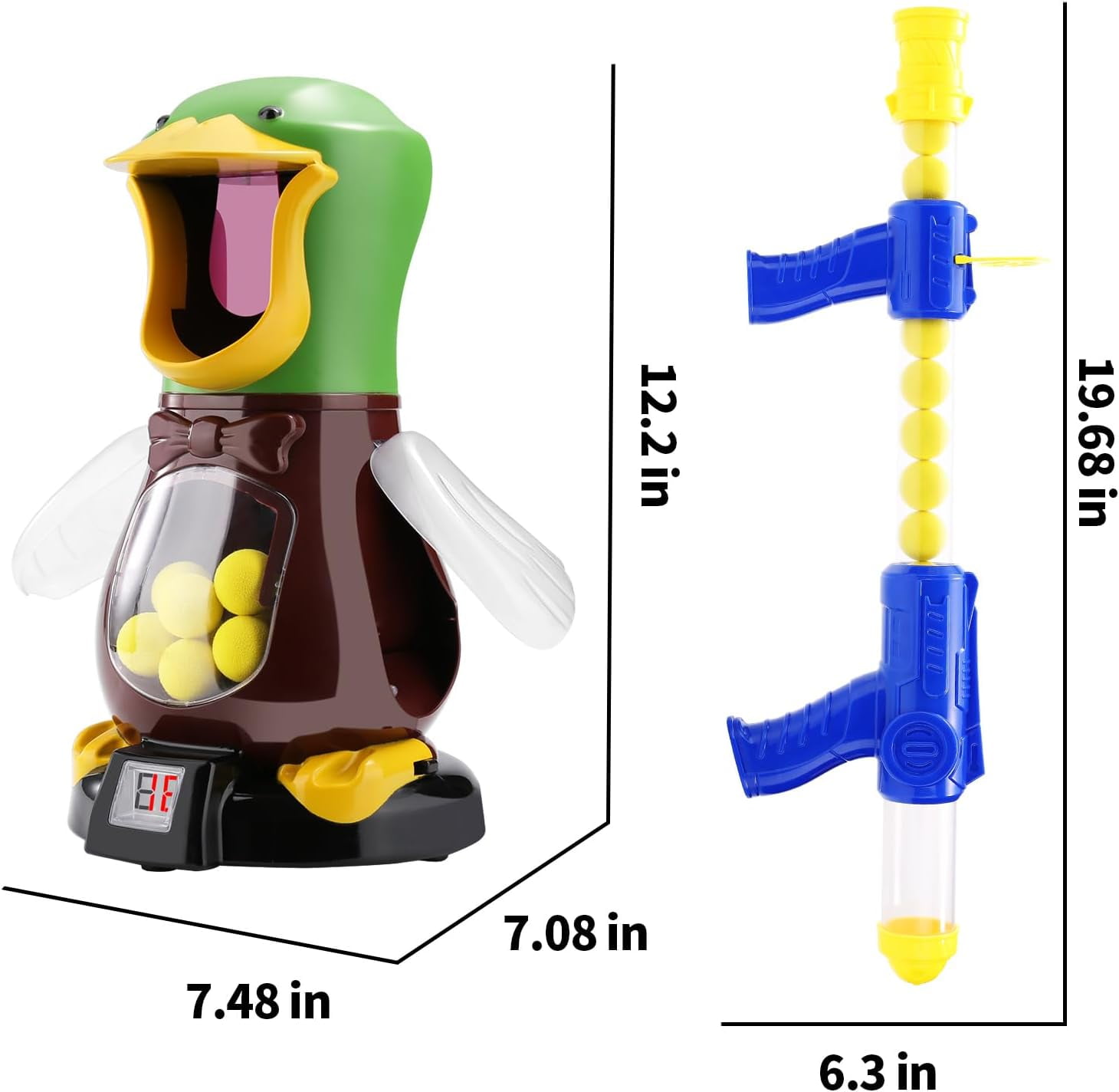 Duck Shooting Toys for Kids, 2 Packs of Toy Foam Blasters with Movable Target, Interactive Competition Game Gift for Boys and Girls