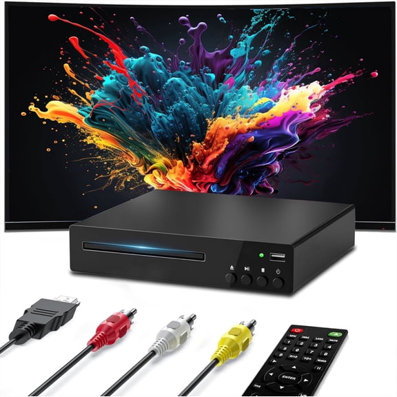 DVD Players for TV with HDMI, DVD  CD Player for Home, 1080P HD DVD Player with Remote, USB Input,  Smart DVD Video Players, HDMI and RCA Cables Included