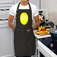 thumbnail image 3 of Kitchen 2 Pack Bib Apron Set - Adjustable Black Apron with Yellow Oval Design & White Text 2 Pockets Perfect for Cooking & Chefs, 3 of 5