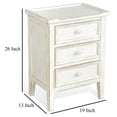 thumbnail image 5 of Rena Side End Table with 3 Drawers, 19 Inch Rustic White Mahogany Wood, 5 of 5