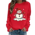 thumbnail image 3 of Jsaierl Women's Christmas Sweatshirts Funny Snowman Graphic Sweatshirt Party Work Pullover Crewneck Holiday Long Sleeve Tops S-2XL, 3 of 7