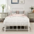 thumbnail image 3 of Tslinn Metal Twin Size Bed Frame with Headboard and Footboard,White Color,Classic Style, 3 of 4