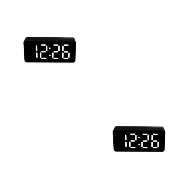 Reloj despertador digital LED Matsuzay Medidor de temperatura Concha negra/blanco 2Conjunto
