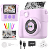 BYSERTEN Kids Camera Instant Print, Portable Toy Cameras for Boys & Girls Age 6-12 Birthday Gifts - Purple