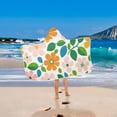 thumbnail image 2 of Yayeee Kids Hooded Towels Toddler Soft Absorbent Beach Bathing Wrap 50" x 23.5", Retro Orange Floral, 2 of 5