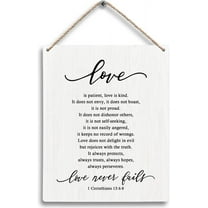 Zomyto Christian 1 Corinthians 13 Wall Decor Hanging Wooden Signs 12x6, 1 Corinthians 13 Wall Art, Bible Verses Wall Decor, Christian Scripture Love Never Fails Wall Decor