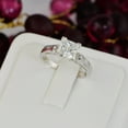 thumbnail image 4 of 2.7ct Princess Cut Bridal Wedding Engagement Ring Diamond Simulated 925 Sterling Silver Anniversary Rings SKU:00169, 4 of 5