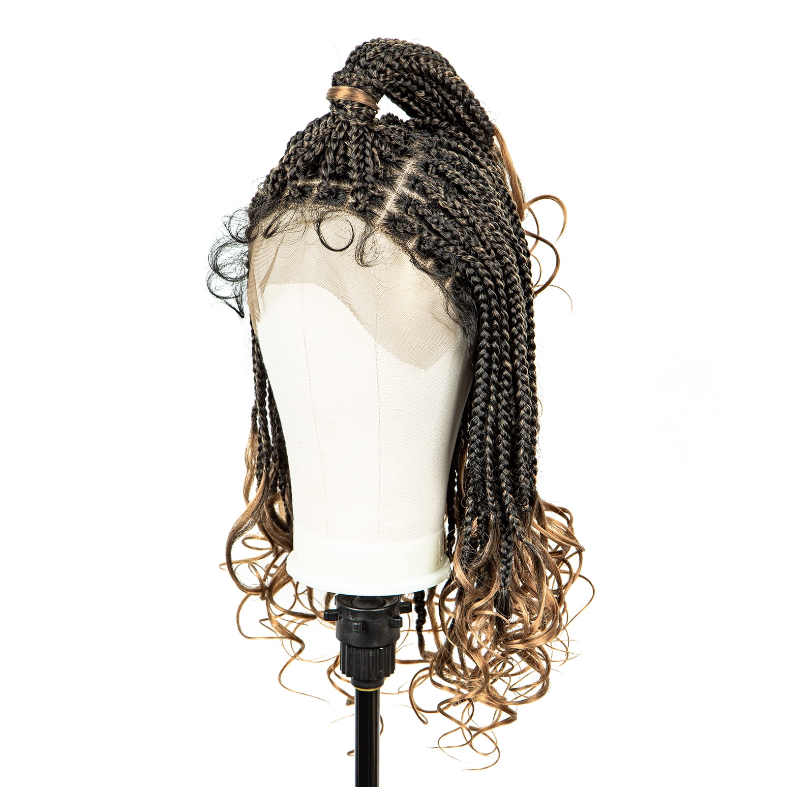 Braided Wigs for Black Women Synthetic Lace Front Wigs Square Knotless Box Braided Wigs Lightweight Cornrow Braid Braiding Hair Wigs 18 inches (1B/27 Color)