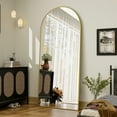 thumbnail image 2 of BEAUTYPEAK 76"x 35" Oversized Full Length Mirror Arch Standing Floor Mirror Full Body Mirror, Gold, 2 of 9