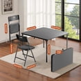 thumbnail image 3 of T-SKR 34" Folding Card Table & 4 Chairs Set, 5-Piece, 330lbs Durable Chairs, for Games/Dining/Indoor/Outdoor, Black, 3 of 7