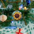 thumbnail image 5 of Funny Christmas Ornament,Yellow Sunflower In The Center,Xmas Round Ceramic Pendant, 5 of 6