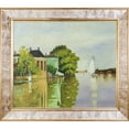 thumbnail image 2 of La Pastiche Claude Monet 'Houses on the Achterzaan' Hand Painted Framed Canvas Art, 2 of 5