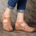 thumbnail image 4 of NOKIO Cute Sandals for Women's Fashion Comfortable Ankle Hollow Round Toe Sandals Soft Sole Closed Toe Shoes, 4 of 6