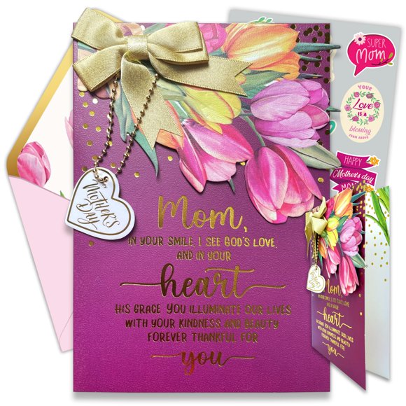Tarjeta de felicitación religiosa para el Día de la Madre 13 x 18 cm Decorably