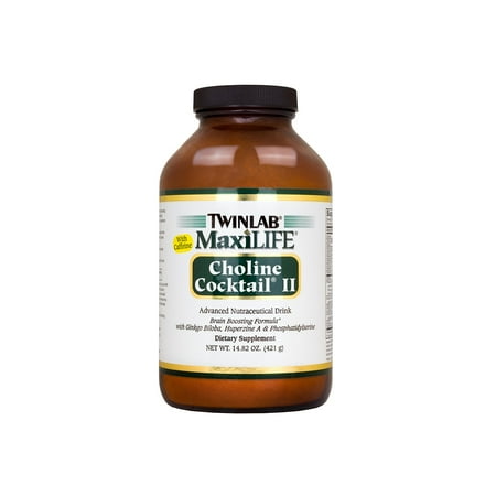 Twinlab Choline 100 Caps - Twinlab MaxiLife Choline Cocktail II with Caffeine Powder, 14.82 Oz