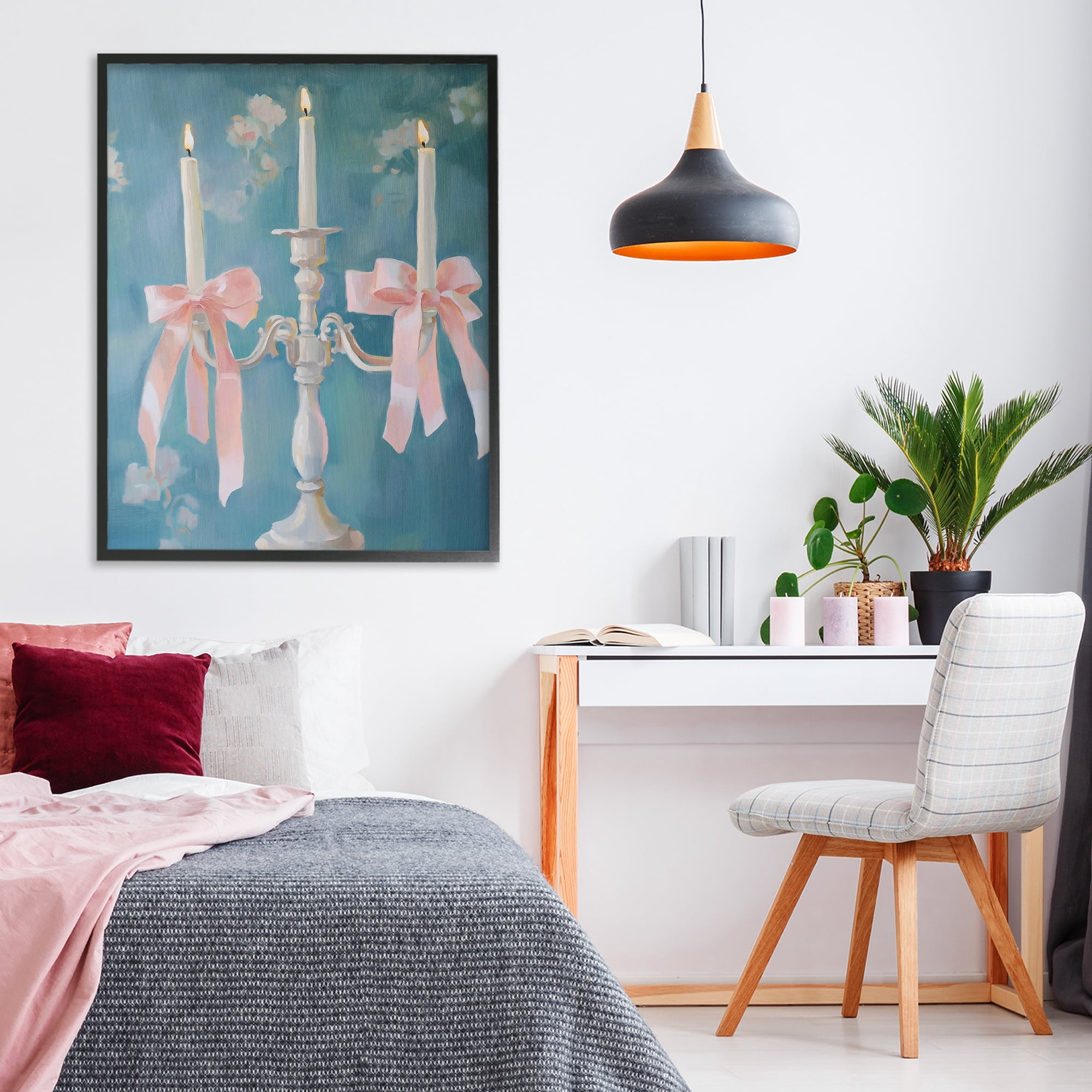 Stupell Industries Elegant Coquette Candelabra Black Framed Giclee Art, design by The Prints Vibe