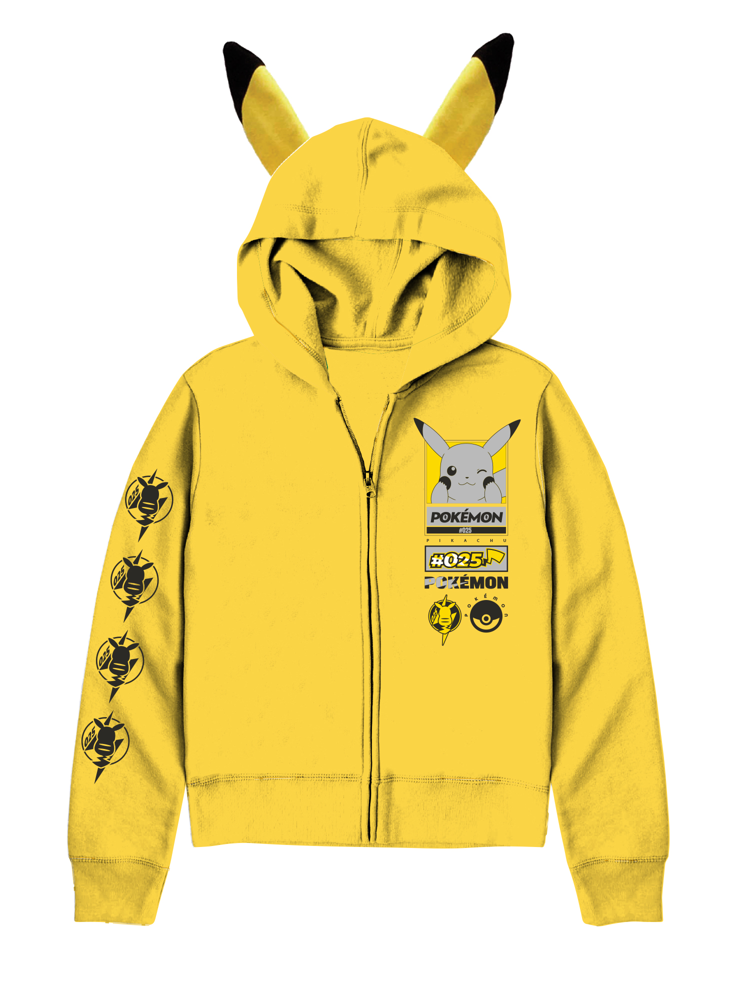 Pokémon Boys Long Sleeve Pikachu Cosplay Full Zip Hoodie Sizes 4 18 2640