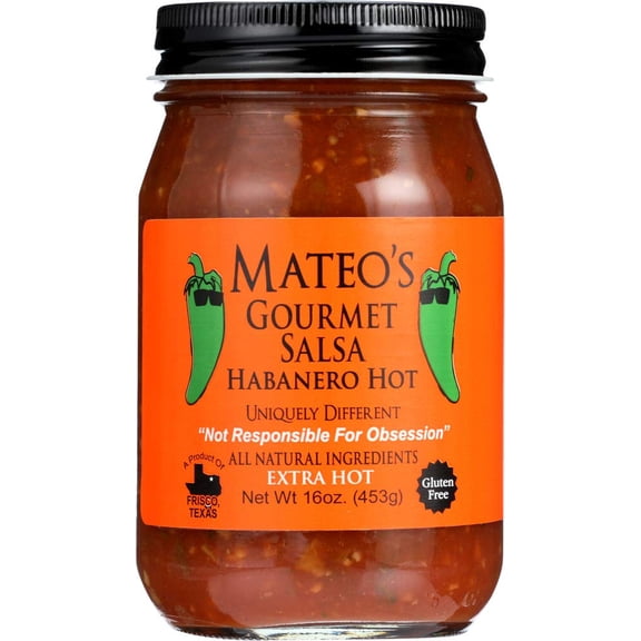 Mateos Gourmet - Mateo's Gourmet Habanero Salsa - 16 Oz, Case of 6