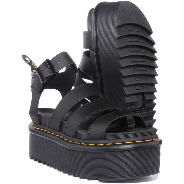 Dr Martens Blaire Quad Women's Hydro Leather Platform Sandals In
