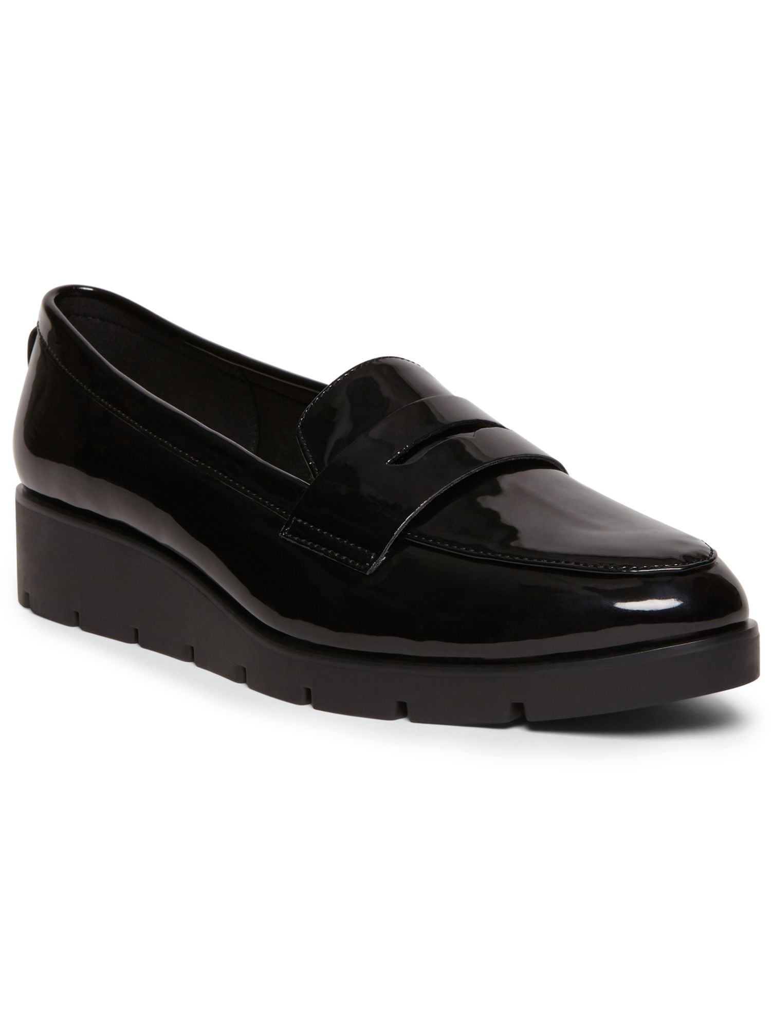 anne klein black patent loafers