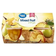 Great Value Mixed Fruit in Juice, 4 oz, 4 Count