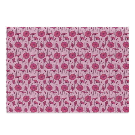 

Flower Cutting Board Wildflowers Pattern in Pink Ornamental Romantic Botany Elements Garden Decorative Tempered Glass Cutting and Serving Board in 3 Sizes by Ambesonne