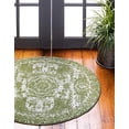 thumbnail image 2 of Unique Loom Bromley Vintage Country Rug 5' x 5' Round Green/Ivory, 2 of 4