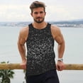 thumbnail image 6 of KLL Black And White Dotted Print Men's Muscle Gym Workout Stringer Tank Tops Bodybuilding Fitness T-Shirts Tank Tops Men-4X-Large, 6 of 7