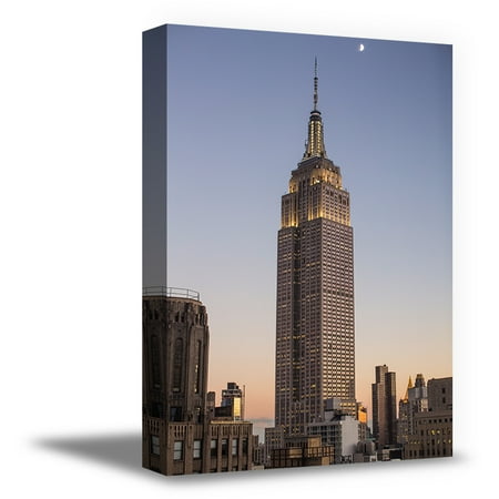 Awkward Styles The Empire State Building Canvas for Home NY Canvas Art for Office Sunset in NYC New York Art Ready to Hang Picture American Decor Ideas Empire State Building Photo Wall
